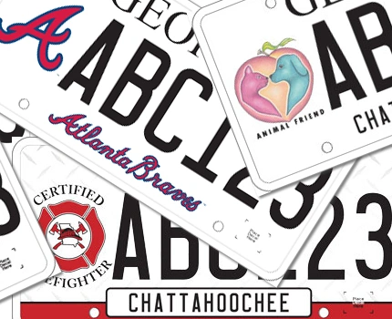 collage of specialty Georgia license plates